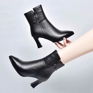 Giày Bốt Nữ Cao Cấp 7cm sang trọng lịch sự da mềm êm chân cực kì thoải mái-BotNu- Mã 24