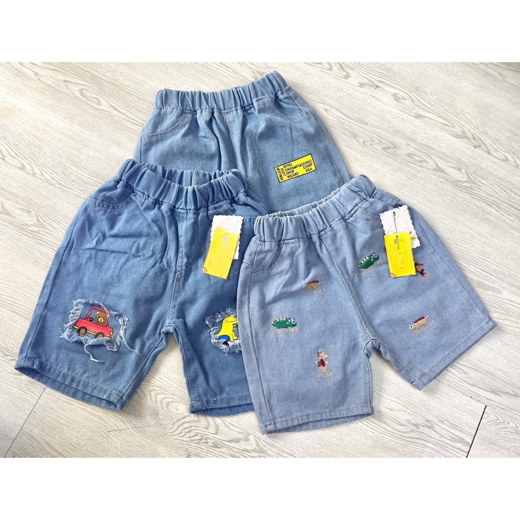 PAMKIDS K141 Quần short jeans bé trai lưng thun chất jeans mềm