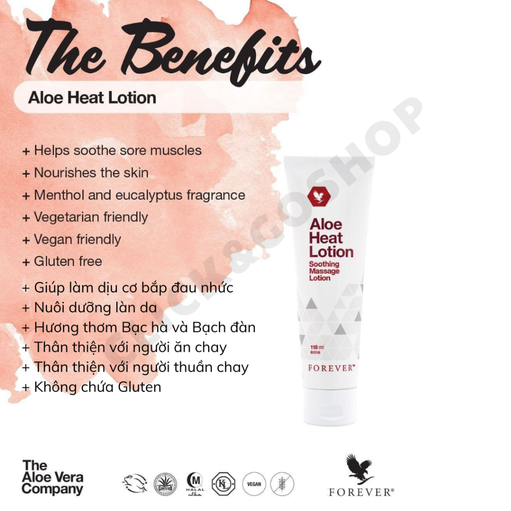 Aloe Heat Lotion – (064 Flp) -Gel Lô Hội Làm Nóng Giảm Đau Nhức