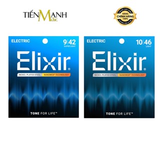   Chính Hãng  Dây Đàn Guitar Điện Elixir 12002 12052 Phủ Lớp Nanoweb Cỡ 9 10 Electric Strings 