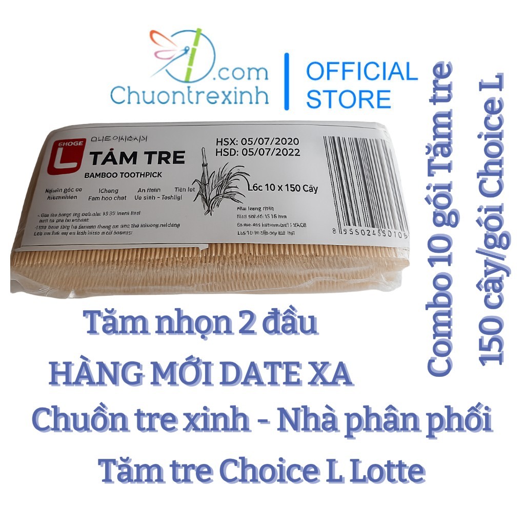 Tăm tre Choice L Lotte Mart lốc 10 x 150 cây HSD 09.09.26