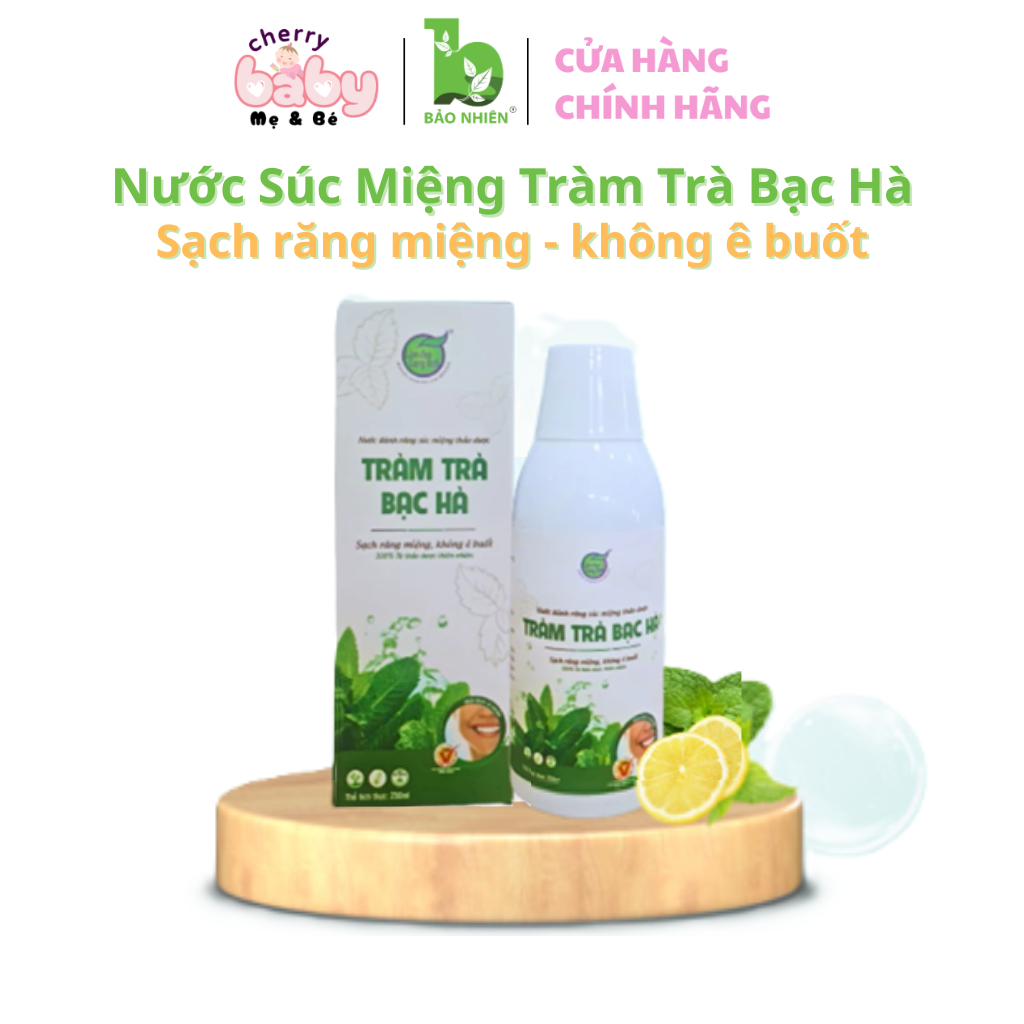 Nước súc miệng tràm trà – bạc hà Bảo Nhiên, giúp làm sạch răng miệng và khử mùi hôi – Chai 250ml