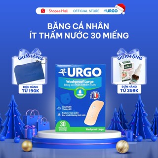  Băng Cá Nhân Ít Thấm Nước Bản Lớn Urgo Washproof Large 3.8cm x 7.2cm  Hộp 30 miếng  