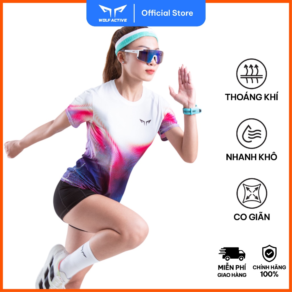 Áo Thun Chạy Bộ Nữ Wolf Active Orchid W262, Chất Vải Wolf Active Mỏng Nhẹ, Tôn Dáng, Mát Mẻ
