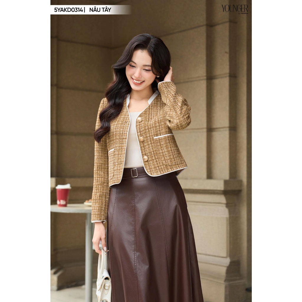 Áo Khoác Ngắn Dạ Tweed Otis Nữ YOUNGER BY CARDINA 5YAKD03.
