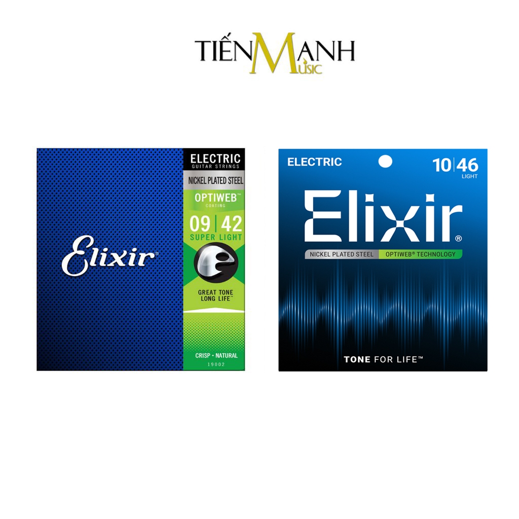 [Chính Hãng] Dây Đàn Guitar Điện Elixir 19002, 19052 Phủ Lớp Optiweb Cỡ 9, 10 Electric Strings