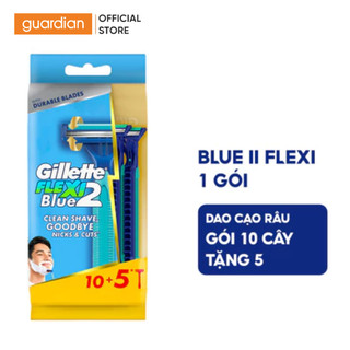  Dao Cạo Râu Gillette Blue 2 Flexi - Gói 10+5 Cây 