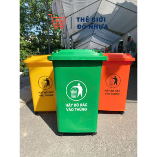  Thùng Rác có nắp nhựa Công Nghiệp 30 lít 40 lít 60 lít Nhựa HDPE Có Bánh Xe thùng rác dậm chân 