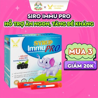  Siro ăn ngon cho bé Immu Pro - tăng cân tăng đề kháng hết táo bón giảm ốm vặt  Hộp 20 ống  