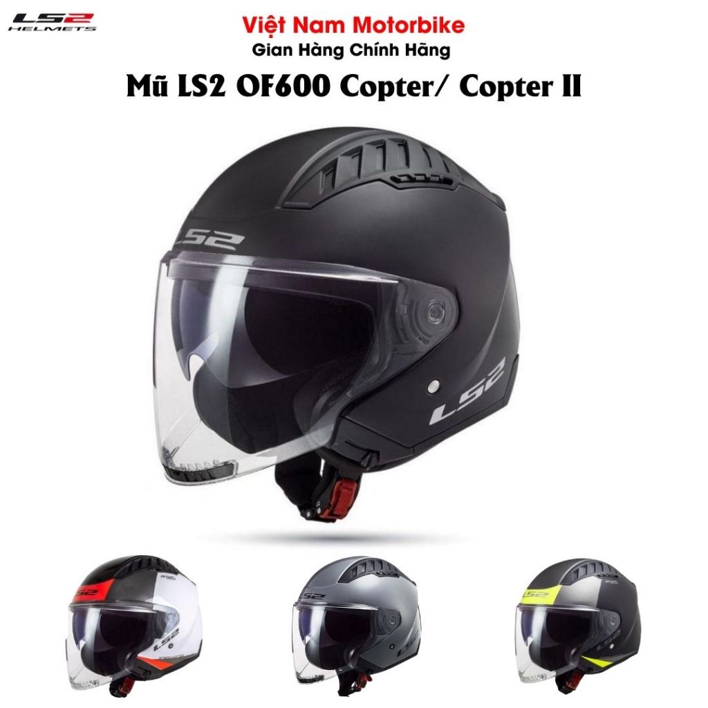 MŨ BẢO HIỂM LS2 OF600 - OPENFACE 2 KÍNH- NÓN BẢO HIỂM 3/4 [Chính Hãng]