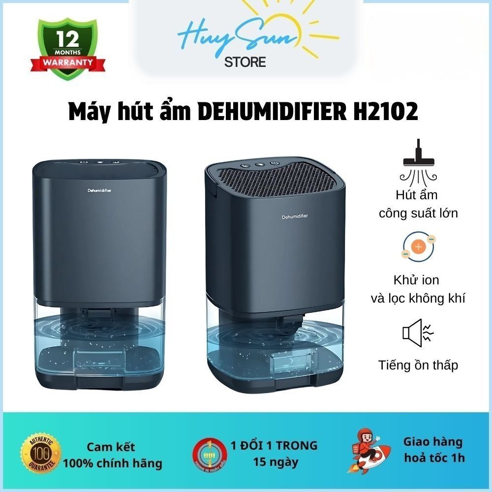 Máy Hút Ẩm Mini Dehumidifier H2102, Công Suất 45W, Chống Ẩm Có Đèn Led, Dung Tích 1000ML