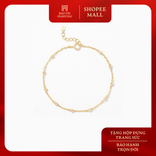  Lắc tay vàng 10K Bảo Tín Mạnh Hải gắn charm bi phay sang trọng phong cách Ý PYLTV10KD0-409006 