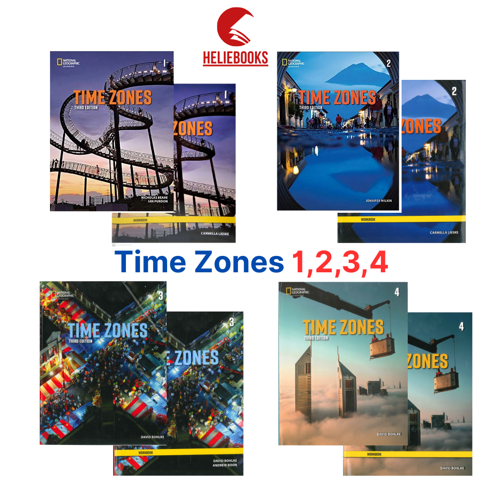 Sách - Time Zones 3rd - Combo 2 cuốn level 1,2,3,4 (KHONG CO CODE) - Bản in laser tặng file nghe