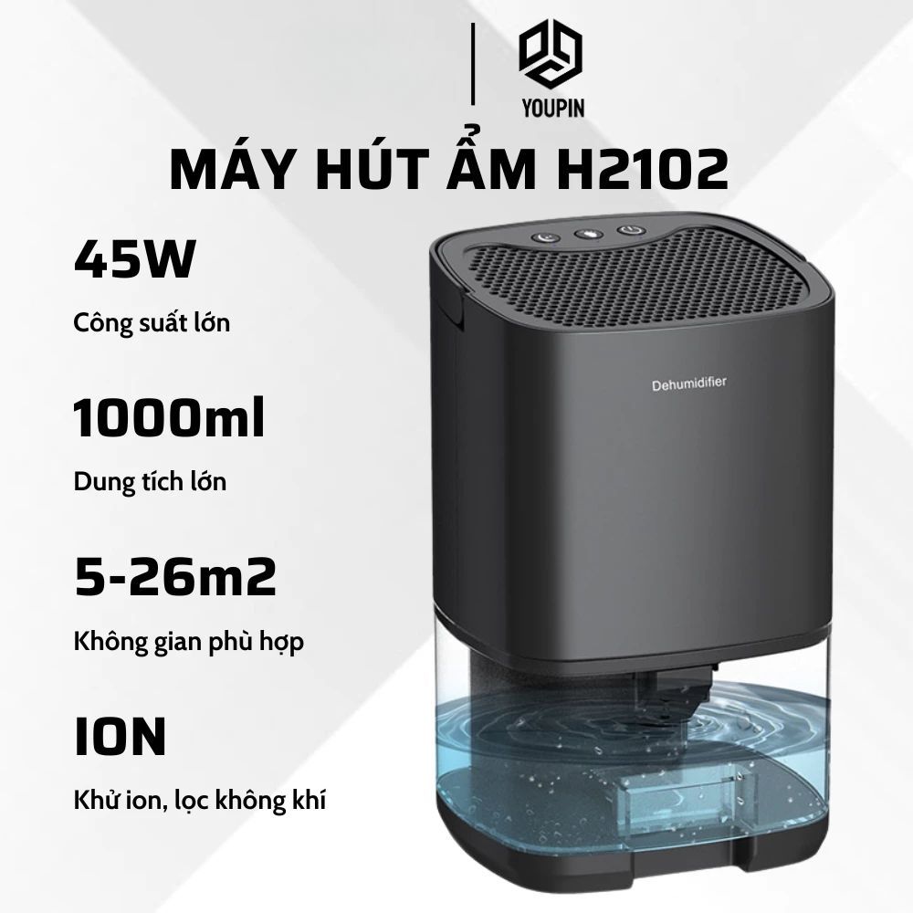 Máy Hút Ẩm Gia Đình DEHUMIDIFIER H2102 - Khử Ion Và Lọc Không Khí- Chống Ẩm Bảo Đảm Sức Khỏe An Toàn