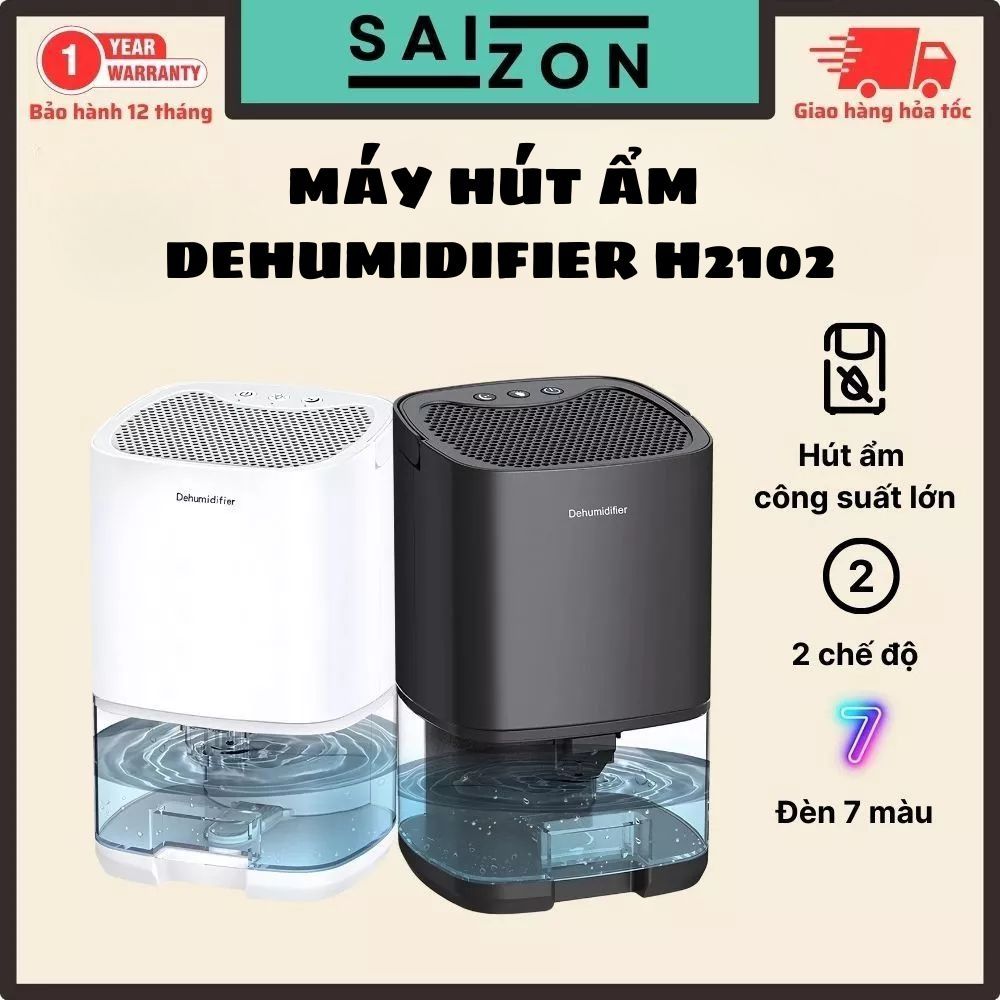 Máy hút ẩm Dehumidifier H2102 ngắt tự động - Dung tích 1000M Công suất 45W - Có đèn LED