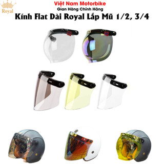 Kính Gắn Mũ Bảo Hiểm 1/2 và 3/4 Royal / Bogo Nhiều Màu (Bubble, Kính Dài, Phi Công) Chống Lóa UV