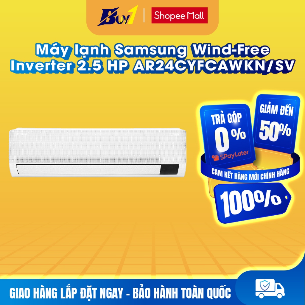 AR24CYFCAWKN/SV - Máy lạnh Samsung Wind-Free Inverter 2.5 HP AR24CYFCAWKNSV - Hàng chính hãng