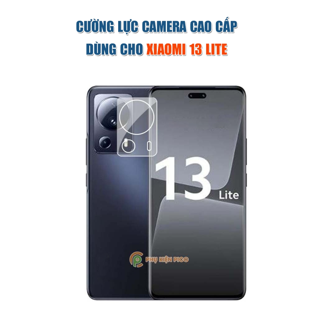 Dán camera dùng cho Xiaomi 13 Lite thấu kính nổi 3D cường lực camera độ cứng 9H trong suốt
