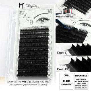 Mi Khay ACB Độ Cong C, Dày 0.05-0.07-0.10-0.12-0.15-0.18-0.20, đen, mềm, Lông mi nhân tạo Thúy Hà