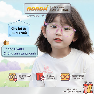 Kính Gọng Tròn Chống Ánh Sáng Xanh Kiểu Dáng Thể Thao Năng Động Cho Bé Trai Và Bé Gái Bảo Vệ Mắt Hạn Chế Cận Thị AK144