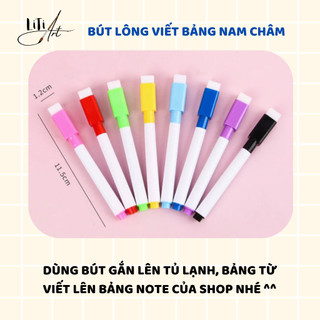 Set 10 Bút Lông, Bút Viết Bảng Có Nam Châm, Có Đầu Xóa Được Dùng Cho Bảng Trắng, Bảng Note shop LiTi