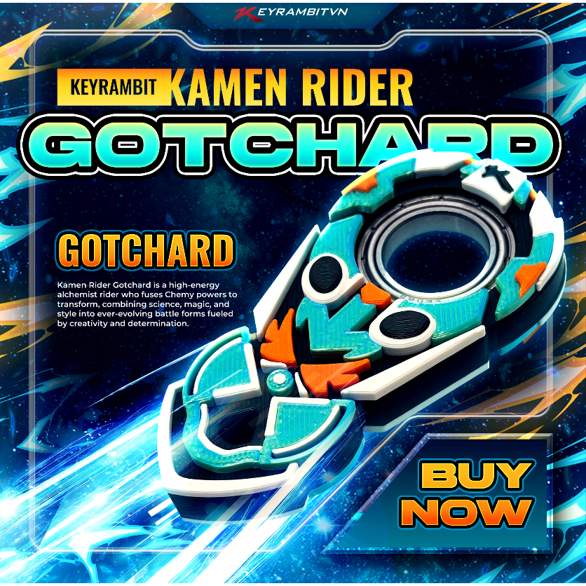 [KAMEN RIDER] Keyrambit Gotchard - Alchemist Fusion - Keyrambitvn - Móc Khoá Xả Stress