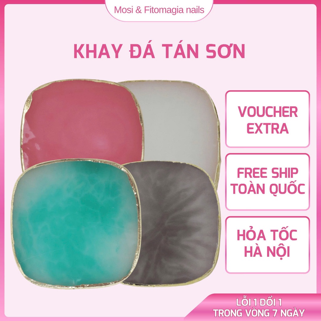 Fitomagia03 Đá tán sơn vân cẩm thạch viền vàng  - Khay tán màu gel vẽ chuyên dụng cho người làm nail