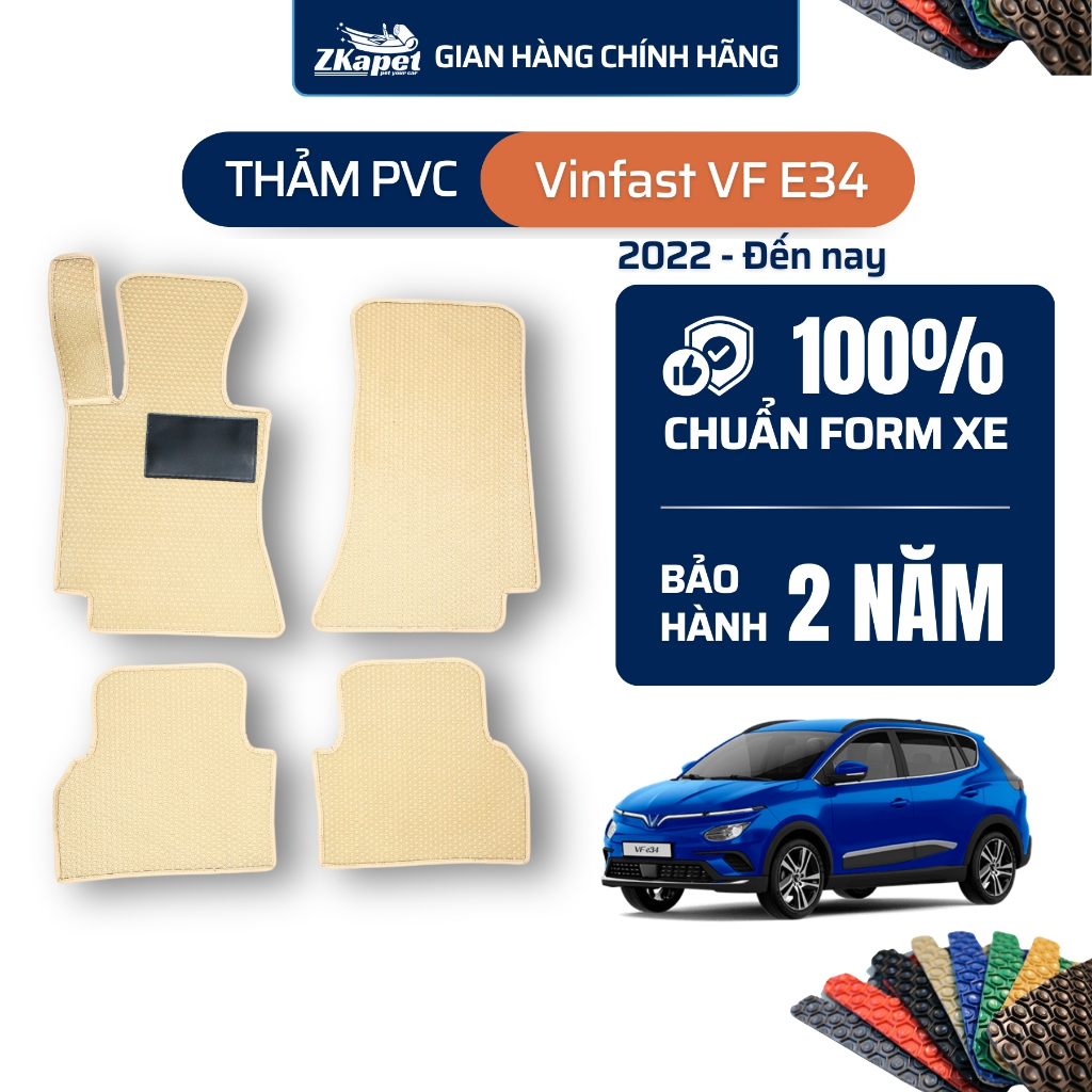 Thảm lót sàn ô tô PVC Vinfast VF E34 2022 - Đến nay ZKAPET (5 chỗ)