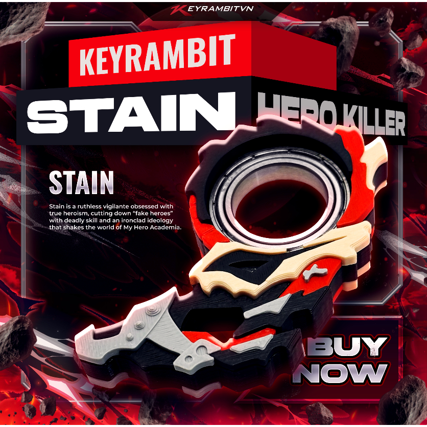 [MHA] Keyrambit Stain - Hero Killer Creed - Keyrambitvn - Móc Khoá Xả Stress