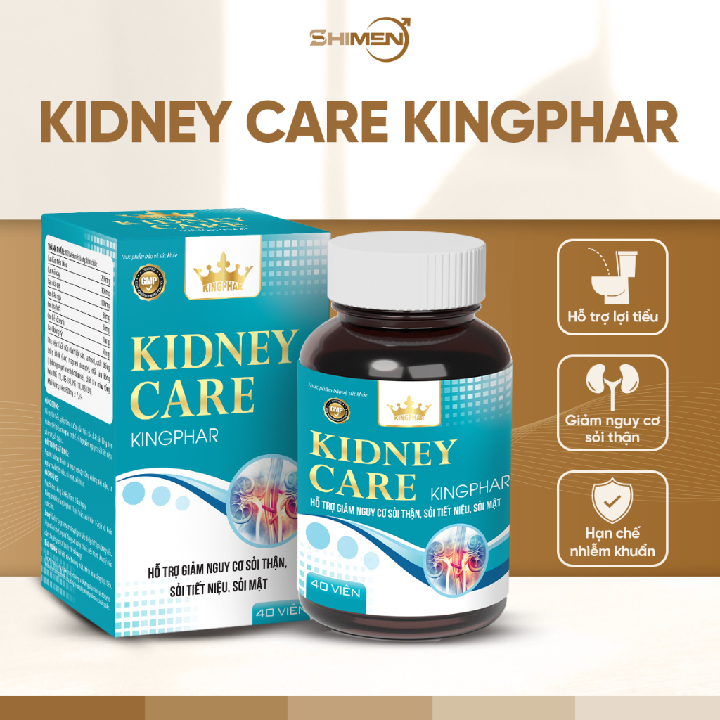 Viên Uống Kidney Care Kingphar Chính Hãng Hỗ Trợ Lợi Tiểu, Giảm Nguy Cơ Sỏi Thận, Sỏi Tiết Niệu, Sỏi