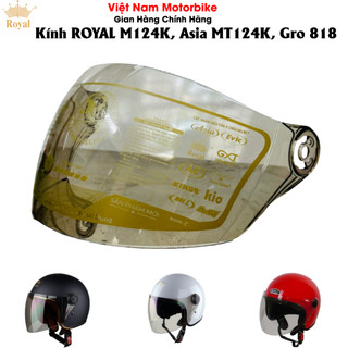 Kính Mũ Bảo Hiểm 3/4 Royal M124K Asia MT124K GRO 818 Rona R8 Thay Thế Chắn Gió