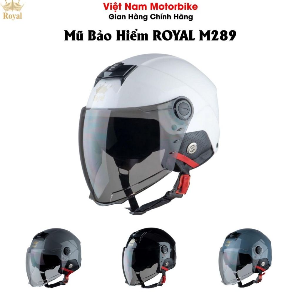 Mũ Bảo Hiểm 2/3 Royal M289, Có Kính, Chính Hãng.