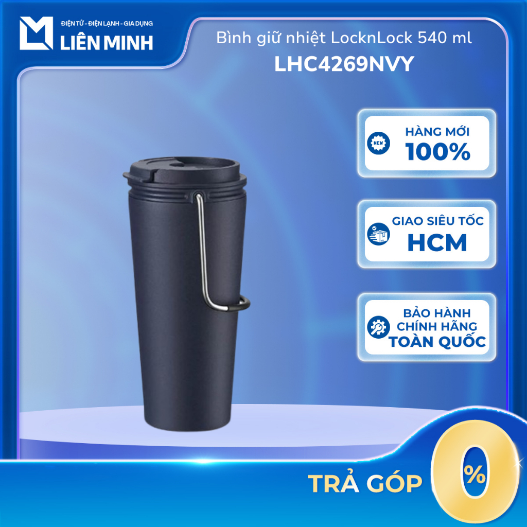 [Hỏa Tốc HCM] Bình Giữ Nhiệt Lock & Lock 540ML - LHC4269NVY (Xanh Navy) / LHC4269WHT (Trắng)