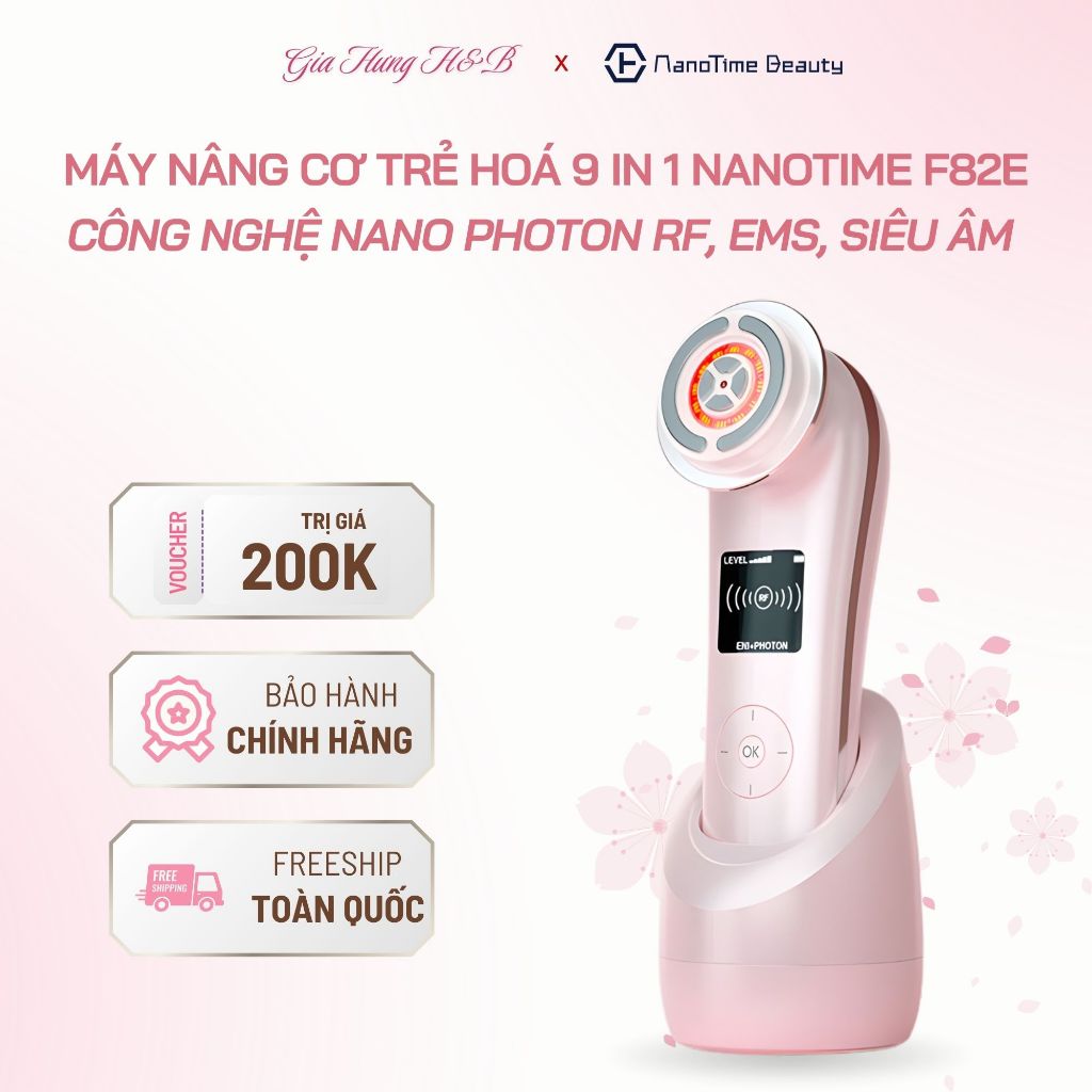 Máy nâng cơ trẻ hoá da nano Photon RF NanoTime F82E, máy di tinh chất chuyên sâu cho spa
