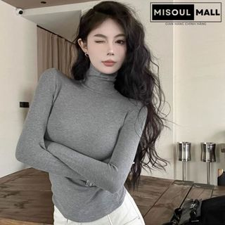  Áo Cổ Lọ Dài Tay Lót Lông BigSize MiSoul Mall Áo Cổ Cao Trơn Dài Tay Giữ Nhiệt 362 
