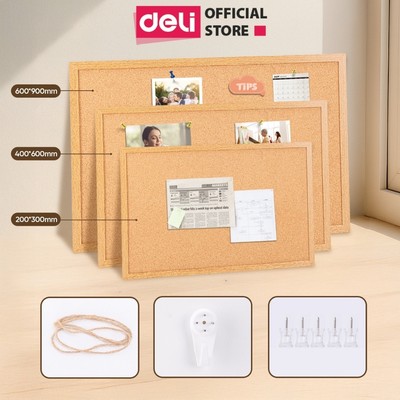 Bảng Ghim Gỗ Deli, Bảng Ghim Tài Liệu, Tranh Ảnh Decor Phòng Nhiều Kích Thước Tiện Lợi Khung Chắc Chắn