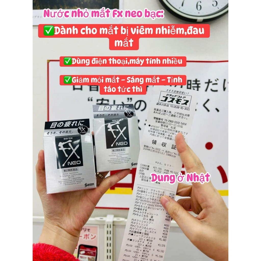 Nước nhỏ mắt Sante Fx Neo Bạc Chính hãng  Nhật Bản 12ml