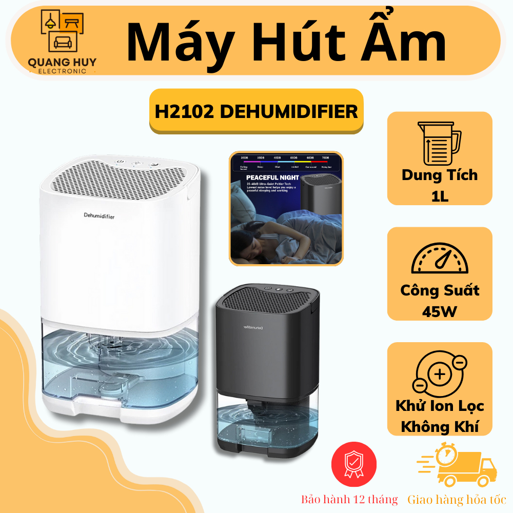 Máy Hút Ẩm DEHUMIDIFIER H2102 Hút Ẩm Không Khí Chống Ẩm Mốc Trong Tủ Kệ Bảo Vệ Sức Khỏe Gia Đình