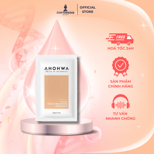 [Gói 20g] Mặt Nạ Ủ Trắng Dạng Kem Ahohwa - Tone Up Brightening Cream Mask