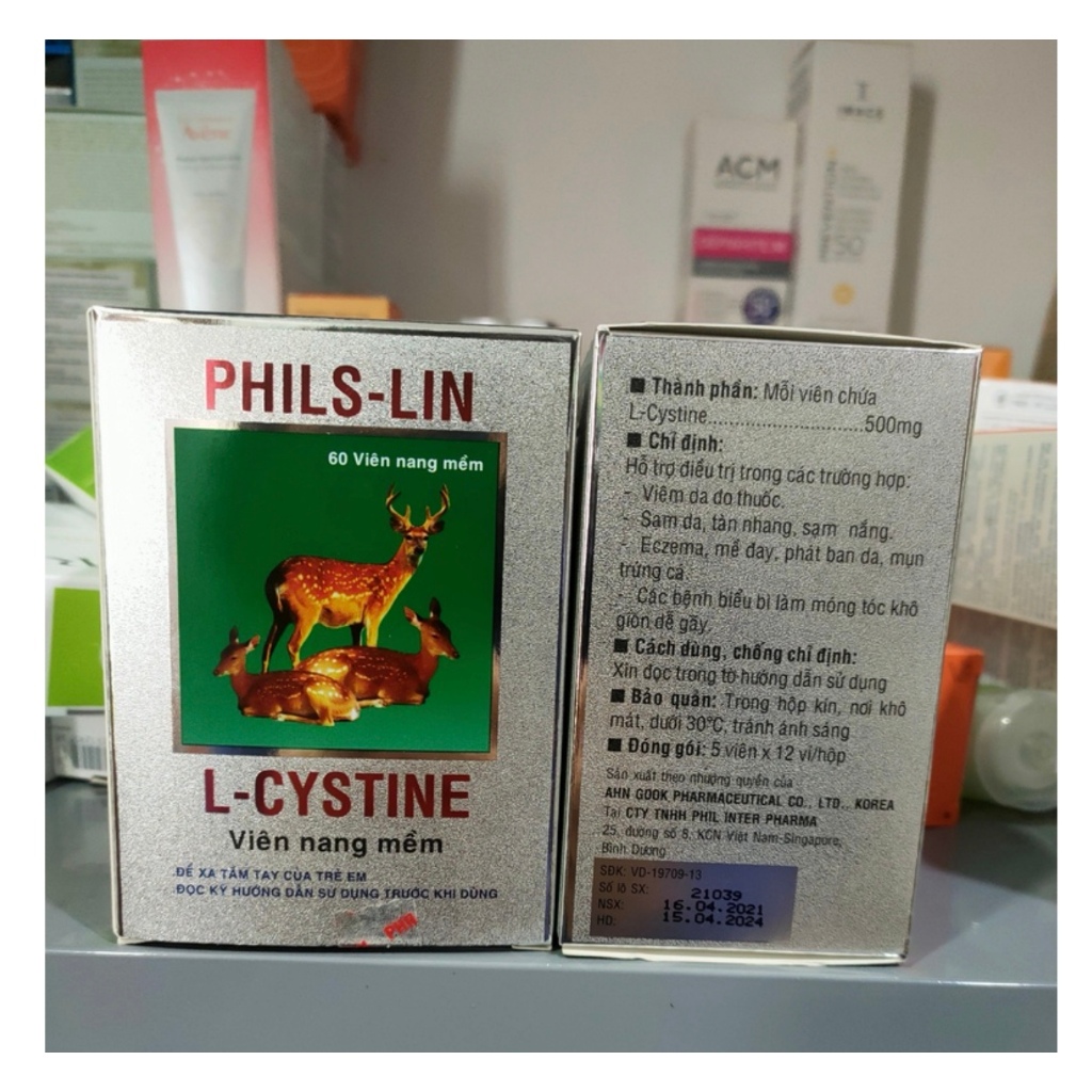 🌻 Phils-Lin L-Cystine - Viên uống đẹp da - Hộp 60 viên