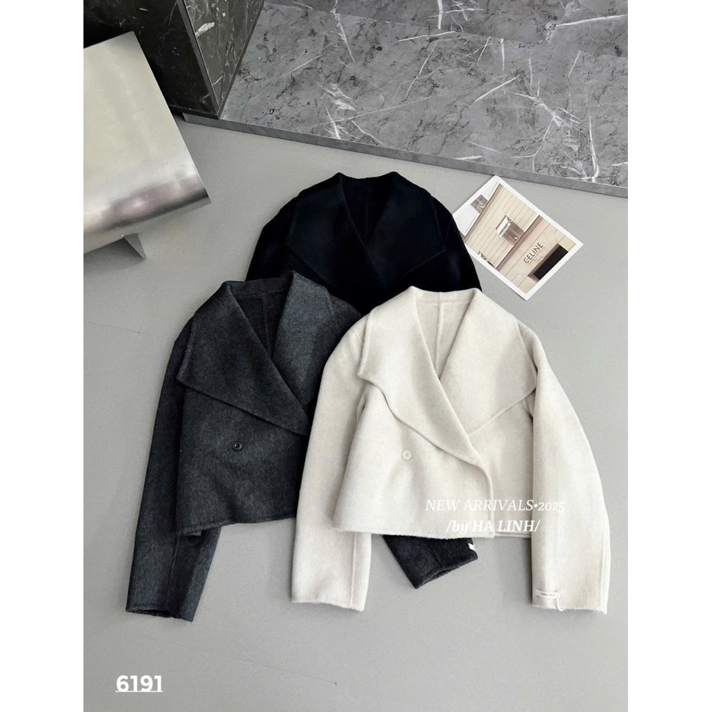 Áo khoác dạ ép lông cừu cổ bẻ siêu xinh cao cấp