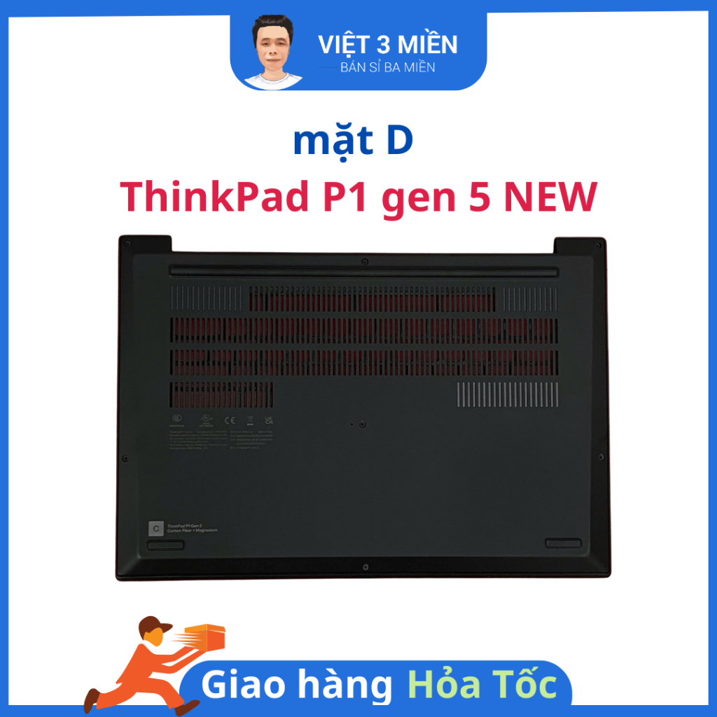 Mặt D ThinkPad P1 Gen 5 – Nhựa Carbon Cao Cấp – Bền, Nhẹ & Chuẩn Form