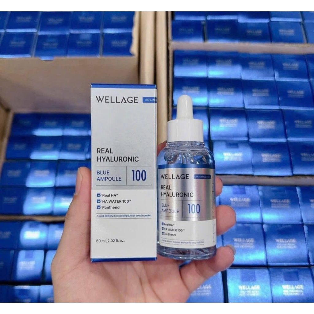 Serum HA tươi + B5 Wellage Rea Hyaluronic Blue Ampoule 60ml