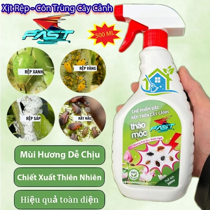 Chai Xịt Rệp Cho Cây Cảnh Thảo Mộc FASTER 500ml Xịt Rệp Sáp, Rệp Xanh, Rệp Vàng Cho Cây Cảnh An Toàn
