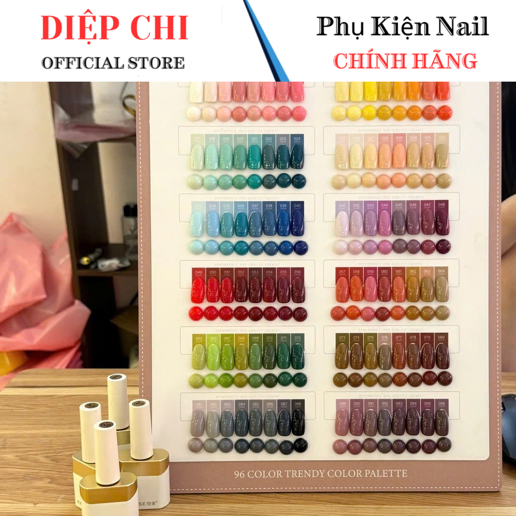 Set sơn gel Kaise 96 màu cao cấp, tặng bảng màu tặng base top.