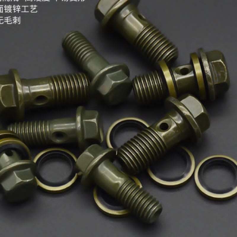 Ốc dầu phanh, ốc heo dầu cho phanh đĩa các loại tay phanh, và heo xe điện xe máy kèm 2 long đen