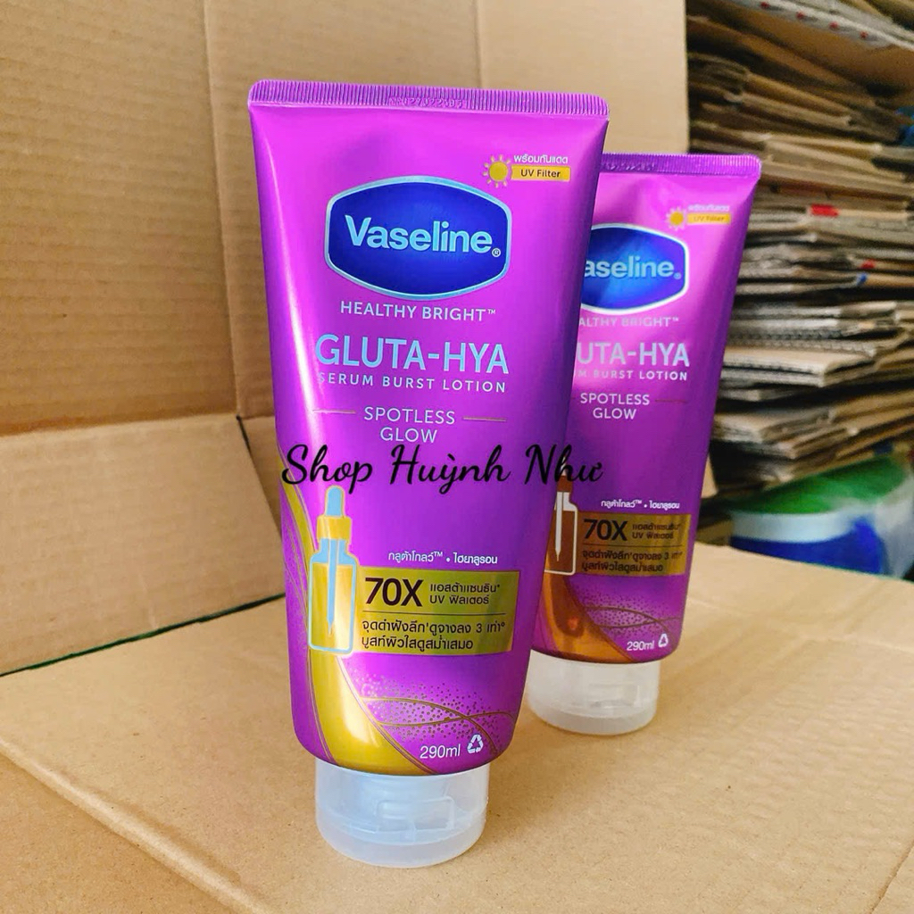 [CHÍNH HÃNG]Tuýp Sữa Dưỡng Thể Trắng Da Vaseline Gluta-Hya Spotless Glow Serum Burst Lotion UV Filte