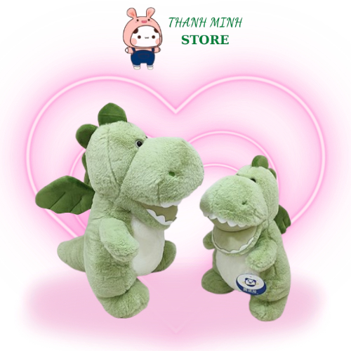 Gấu Bông Khủng Long Xanh Dễ Thương Với Cánh - Đồ Chơi Mềm Mại, An Toàn Cho Trẻ Em THANH MINH STORE