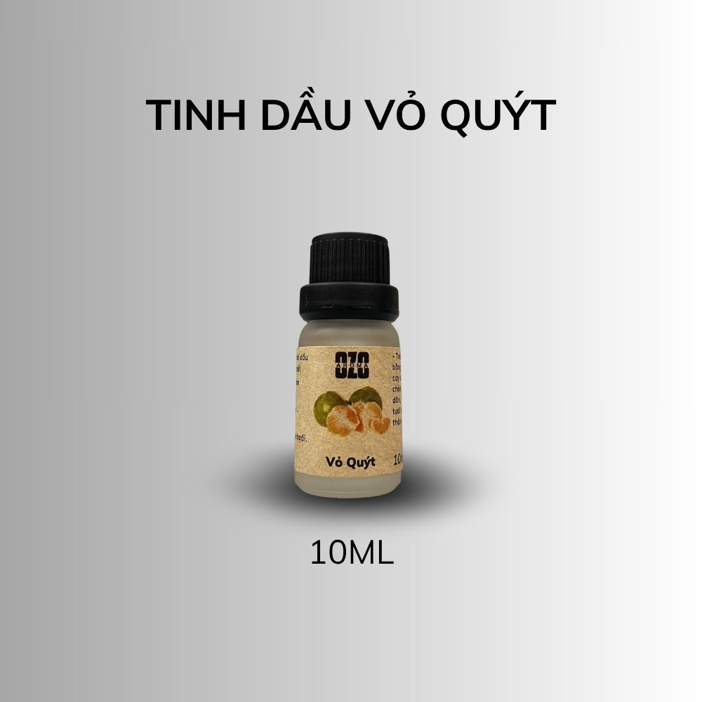 Tinh Dầu Vỏ Quýt 10ml - Ozo Aroma - Nguyên Chất Việt Nam - Thơm Hăng Mát