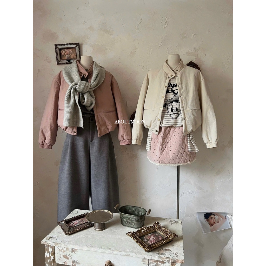 𝐀𝐁𝐎𝐔𝐓 𝐌𝐎𝐎𝐍 - Áo phao bông dáng bomber siêu ấm